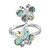 Sterling Silver Rhodium-Plated Polished Abalone Double Butterfly Ring, 2.1 mm