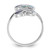 Sterling Silver Rhodium-Plated Polished Abalone Double Butterfly Ring, 2.1 mm - View 2