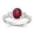 Sterling Silver Polished Garnet and Cubic Zirconia Ring, 2.3 mm