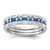 Sterling Silver Rhodium-Plated Blue and White Cubic Zirconia 3 Ring Set