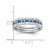 Sterling Silver Rhodium-Plated Blue and White Cubic Zirconia 3 Ring Set - View 5