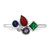 Sterling Silver E-Coated Multi Color Cubic Zirconia Ring, 1.3 mm - View 4