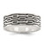 Sterling Silver Polished Oxidized Patterned Men'S Band Ring, 9 mm