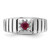 Sterling Silver Rhodium-Plated African Ruby Men'S Ring - View 4