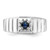 Sterling Silver Rhodium-Plated Dark Blue Sapphire Men'S Ring - View 4