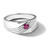 Sterling Silver Rhodium-Plated African Ruby Signet Men'S Ring - View 7