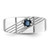 Sterling Silver Rhodium-Plated Dark Blue Sapphire Signet Men'S Ring - View 4