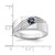 Sterling Silver Rhodium-Plated Dark Blue Sapphire Signet Men'S Ring - View 5