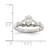 Sterling Silver Solid Claddagh Ring, 2 mm - QR960 - View 3