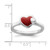 Rhodium-Plated Sterling Silver Stackable Expressions Polished Red Enameled Heart Ring, 2.25 mm - View 5