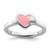 Rhodium-Plated Sterling Silver Stackable Expressions Polished Pink Enameled Heart Ring, 2.25 mm