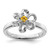 Rhodium-Plated Sterling Silver Stackable Expressions Polished Citrine Flower Ring, 2.25 mm - QSK112