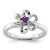 Rhodium-Plated Sterling Silver Stackable Expressions Polished Amethyst Flower Ring, 2.25 mm - QSK113