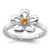 Rhodium-Plated Sterling Silver Stackable Expressions Polished Citrine Flower Ring, 2.25 mm - QSK117