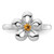 Rhodium-Plated Sterling Silver Stackable Expressions Polished Citrine Flower Ring, 2.25 mm - QSK117 - View 4