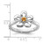 Rhodium-Plated Sterling Silver Stackable Expressions Polished Citrine Flower Ring, 2.25 mm - QSK117 - View 5