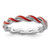 Sterling Silver Stackable Expressions Red Enamel Ring - QSK1509