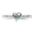 Sterling Silver Stackable Expressions Aquamarine Heart Ring - View 4