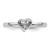 Sterling Silver Stackable Expressions White Topaz Heart Ring - View 4