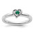 Sterling Silver Stackable Expressions Lab-Created Emerald Heart Ring