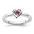 Sterling Silver Stackable Expressions Lab-Created Ruby Heart Ring