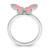 Sterling Silver Stackable Expressions Pink Enamel Butterfly Ring - View 2