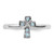 Sterling Silver Stackable Expressions Rhodium Aquamarine Cross Ring - View 4