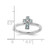Sterling Silver Stackable Expressions Rhodium Aquamarine Cross Ring - View 5