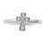 Sterling Silver Stackable Expressions Rhodium White Topaz Cross Ring - View 4