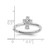 Sterling Silver Stackable Expressions Rhodium White Topaz Cross Ring - View 5