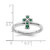Sterling Silver Stackable Expressions Rhodium Lab-Created Emerald Cross Ring - View 5