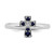 Sterling Silver Stackable Expressions Rhodium Lab-Created Sapphire Cross Ring - View 4