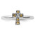 Sterling Silver Stackable Expressions Rhodium Citrine Cross Ring - View 4