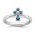 Sterling Silver Stackable Expressions Rhodium Blue Topaz Cross Ring