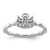 Sterling Silver Stackable Expressions Polished 0.025ct Diamond Angel with Halo Ring