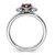 Sterling Silver Stackable Expressions Garnet & 0.01ct Diamond Hearts Ring - View 2