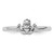 Sterling Silver Stackable Expressions Rhodium Claddagh Ring - View 4