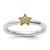 Sterling Silver Stackable Expression Gold-Tone 0.036ct Diamond. Star Ring, 2.58 mm