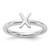 Sterling Silver Stackable Expressions Rhodium-Plated X Ring, 2.5 mm, 7.75 mm Top Length, 5.85 mm Top Width