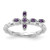 Sterling Silver Stackable Expressions Rhodium-Plated Amethyst Cross Ring, 2.5 mm