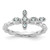 Sterling Silver Stackable Expressions Rhodium-Plated Aquamarine Cross Ring, 2.5 mm