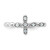 Sterling Silver Stackable Expressions Rhodium-Plated Aquamarine Cross Ring, 2.5 mm - View 4