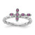 Sterling Silver Stackable Expressions Rhodium-Plated Lab-Created Ruby Cross Ring, 2.5 mm