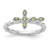 Sterling Silver Stackable Expressions Rhodium-Plated Peridot Cross Ring, 2.5 mm