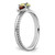 Sterling Silver Stackable Expressions Rhodium-Plated Textured Garnet and Peridot Flower Ring, 2.75 mm - View 6