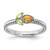 Sterling Silver Stackable Expressions Rhodium-Plated Textured Citrine and Peridot Flower Ring, 2.75 mm