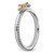Sterling Silver Stackable Expressions Rhodium-Plated Textured Citrine and Peridot Flower Ring, 2.75 mm - View 6