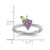 Sterling Silver Stackable Expressions Rhodium-Plated Amethyst and Peridot Grapes Ring, 2.5 mm - View 5