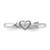 Sterling Silver Stackable Expressions Rhodium-Plated White Topaz Heart with Arrow Ring, 2.5 mm - View 4