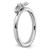 Sterling Silver Stackable Expressions Rhodium-Plated White Topaz Heart with Arrow Ring, 2.5 mm - View 6